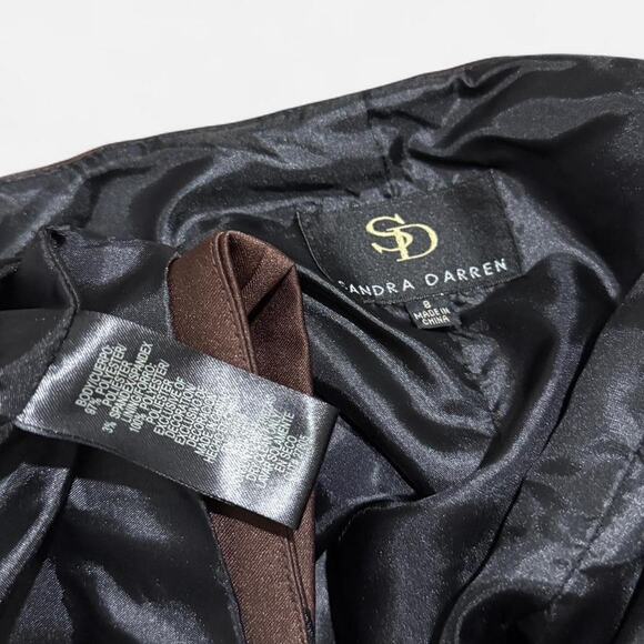 VTG Y2K Sandra Darren Dark Brown & Black Beaded Abstract Tank Top 8/M - Picture 8 of 8